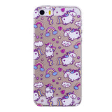 Cartoon Phone Case Transparent Soft TPU Non Slip Anti-Scratch Shock Absorption Phone Cover Case for iPhone