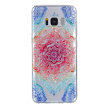Floral Pattern Phone Case Transparent Soft Flexible Silm Fit Shockproof Phone Shell Cover for Samsung