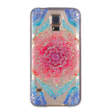 Floral Pattern Phone Case Transparent Soft Flexible Silm Fit Shockproof Phone Shell Cover for Samsung