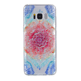 Floral Pattern Phone Case Transparent Soft Flexible Silm Fit Shockproof Phone Shell Cover for Samsung