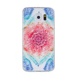 Floral Pattern Phone Case Transparent Soft Flexible Silm Fit Shockproof Phone Shell Cover for Samsung