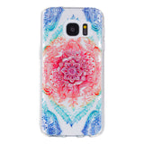 Floral Pattern Phone Case Transparent Soft Flexible Silm Fit Shockproof Phone Shell Cover for Samsung