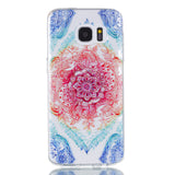Floral Pattern Phone Case Transparent Soft Flexible Silm Fit Shockproof Phone Shell Cover for Samsung