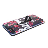 Floral Pattern with Kickstand and Rubber Strap for iPhone
