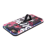 Floral Pattern with Kickstand and Rubber Strap for iPhone