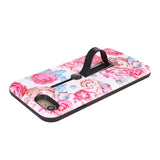 Floral Pattern Kickstand and Rubber Strap for iPhone
