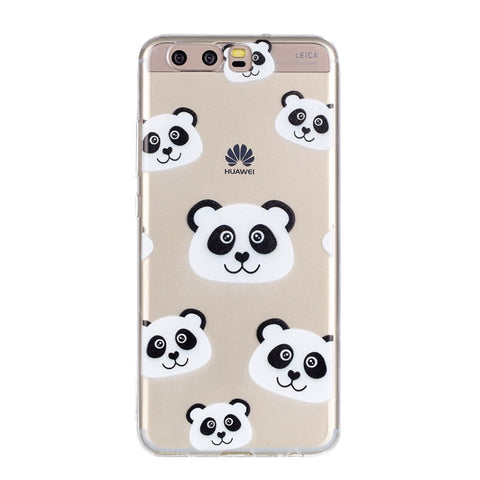 Cute Panda Pattern TPU Phone Case for HUAWEI P10 (Transparent)
