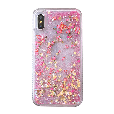 Glitter Shiny Protective Case for iPhone X (Rose Red)